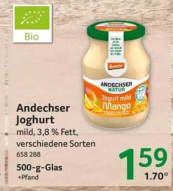 Andechser Joghurt mild, 3,8 % Fett, verschiedene Sorten