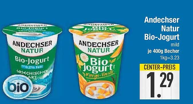 Andechser Natur Bio-Jogurt mild je 400g Becher