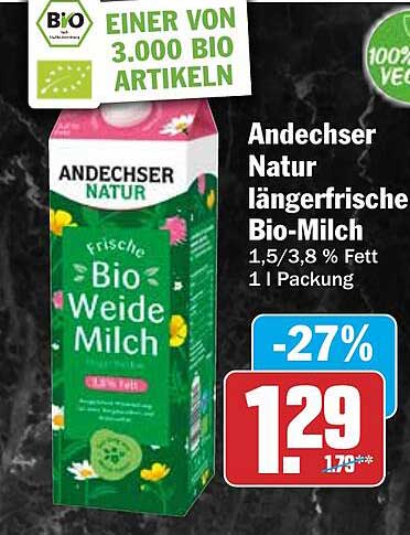 Andechser Natur längerfrische Bio-Milch