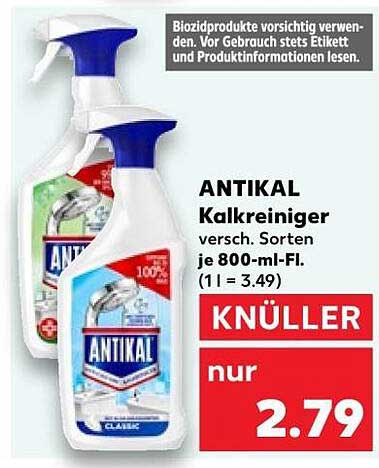 ANTIKAL Kalkreiniger versch. Sorten je 800-ml-Fl. (1 l = 3.49)