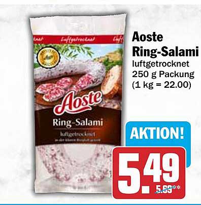 Aoste Ring-Salami luftgetrocknet 250 g Packung (1 kg = 22.00)