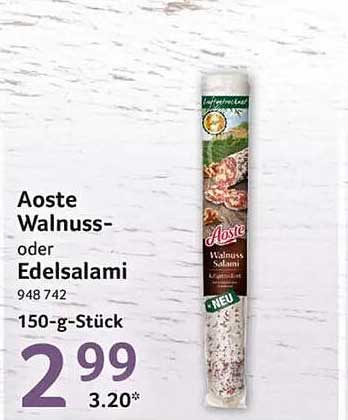 Aoste Walnuss- oder Edelsalami 150-g-Stück