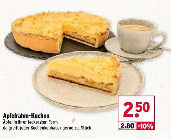 Apfelrahm-Kuchen