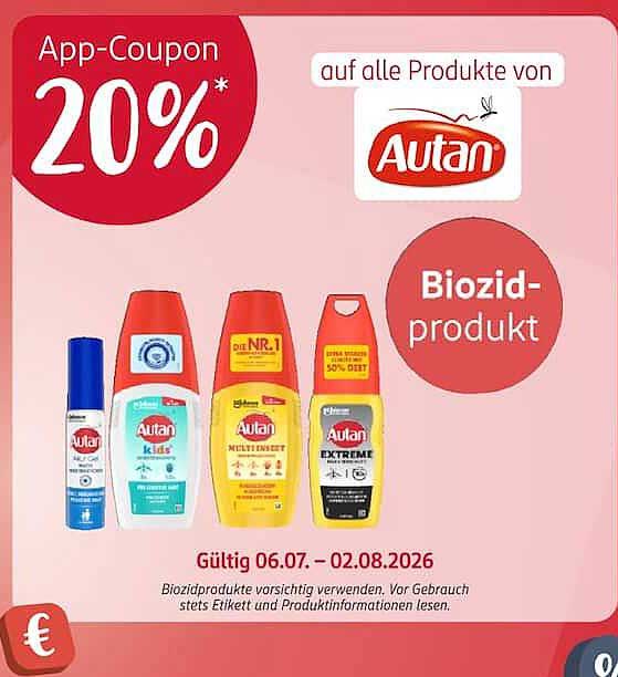 App-Coupon 20%* auf alle Produkte von Autan Biozidprodukt
