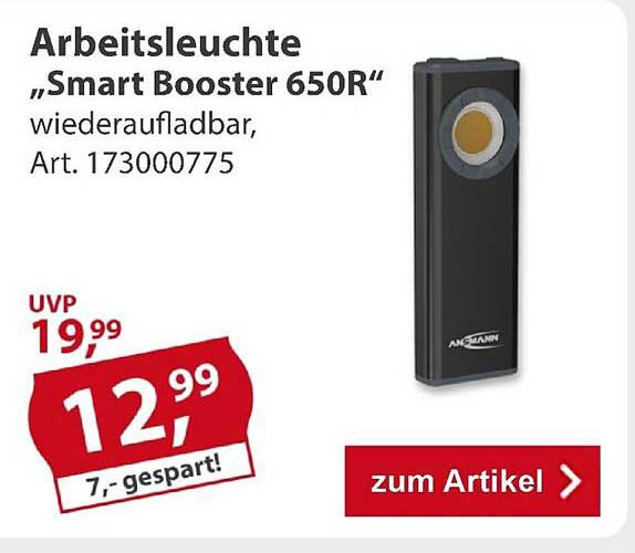 Arbeitsleuchte „Smart Booster 650R“ wiederaufladbar, Art. 173000775