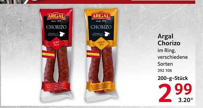 Argal Chorizo im Ring, verschiedene Sorten 200-g-Stück
