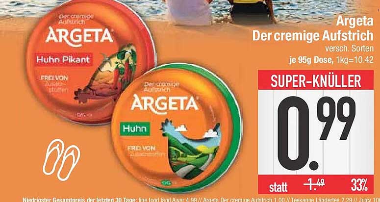 Argeta Der cremige Aufstrich versch. Sorten je 95g Dose, 1kg=10,42