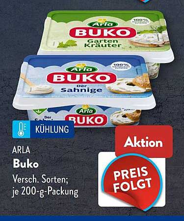 ARLA Buko Versch. Sorten; je 200-g-Packung