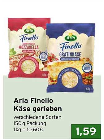Arla Finello Käse gerieben