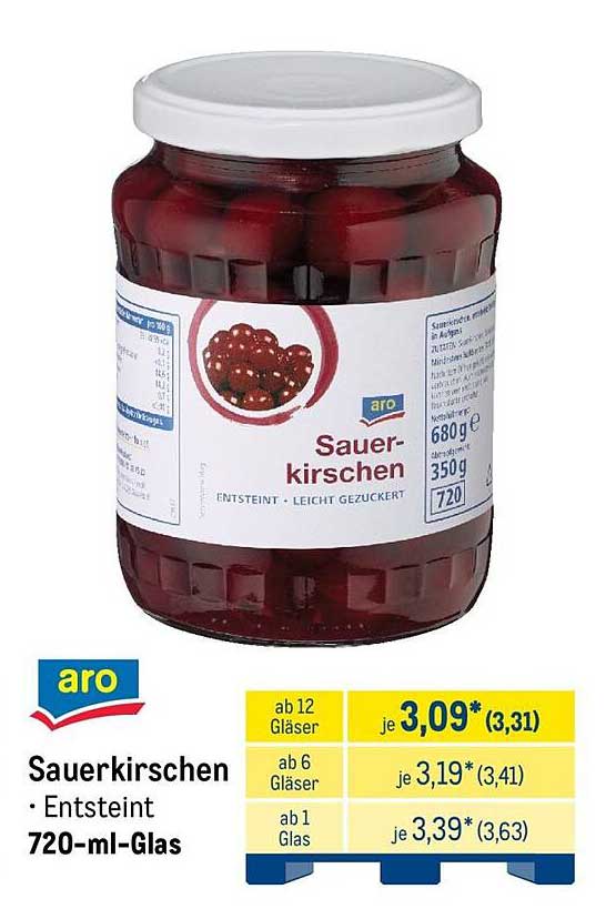 aro Sauerkirschen • Entsteint • 720-ml-Glas