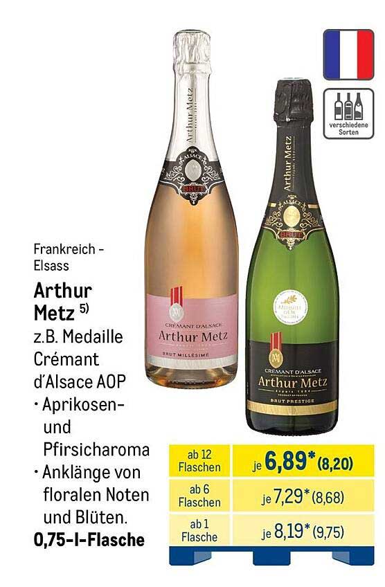 Arthur Metz z.B. Medaille Crémant d’Alsace AOP