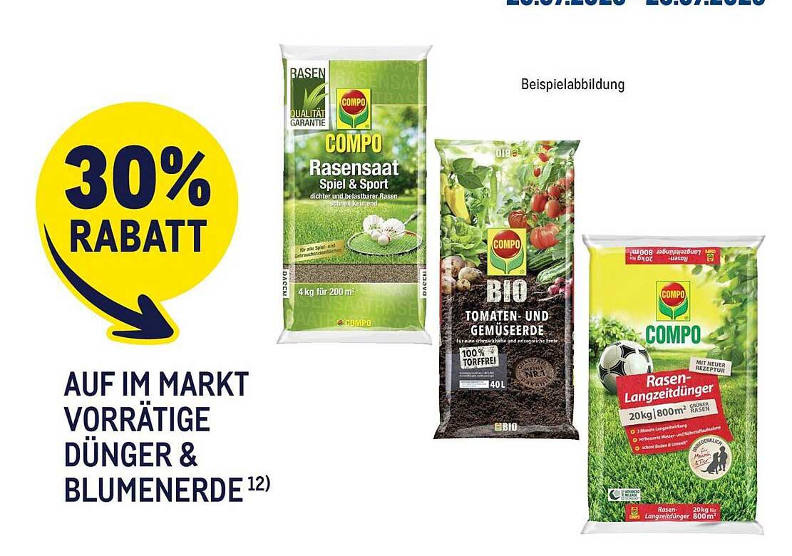 AUF IM MARKT VORRÄTIGE DÜNGER & BLUMENERDE