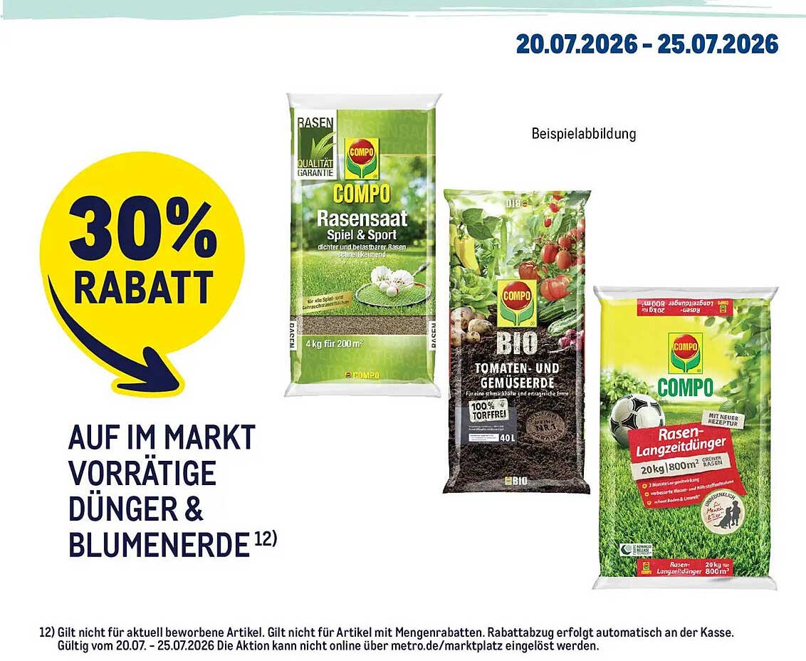 AUF IM MARKT VORRÄTIGE DÜNGER & BLUMENERDE