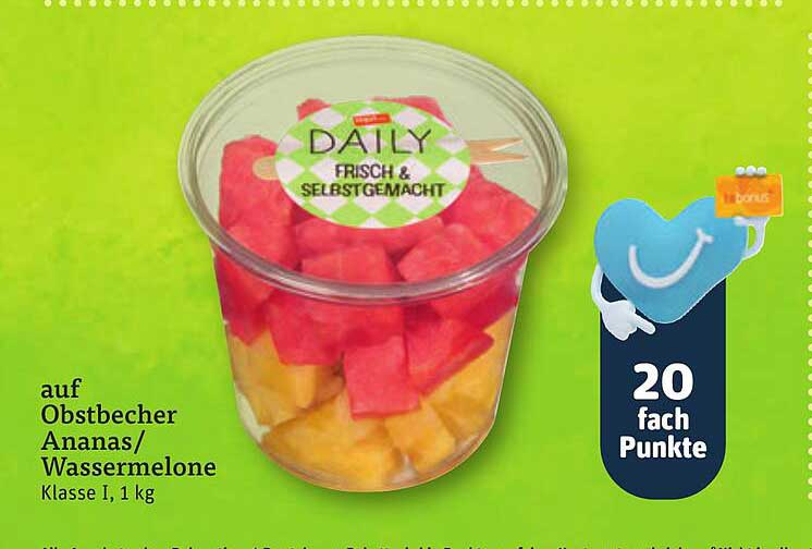 auf Obstbecher Ananas/Wassermelone