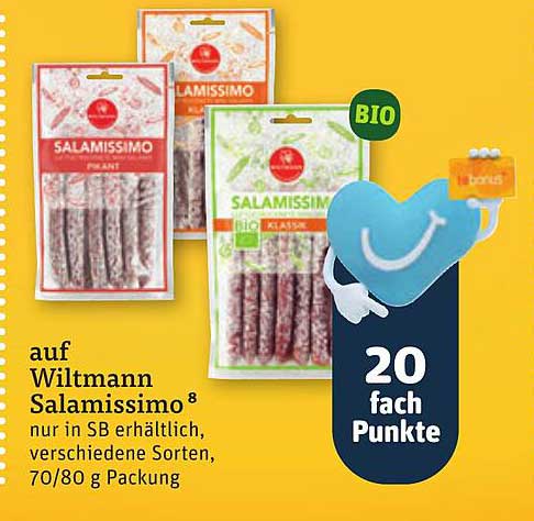 auf Wiltmann Salamissimo⁸ nur in SB erhältlich, verschiedene Sorten, 70/80 g Packung