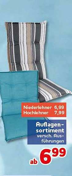 Auflagen-sortiment versch. Ausführungen