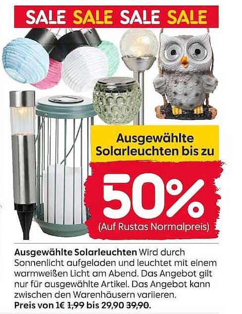 Ausgewählte Solarleuchten bis zu 50%