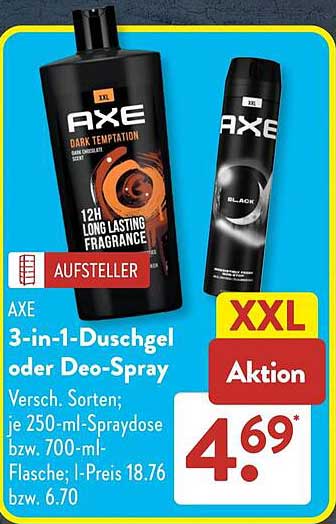 AXE 3-in-1-Duschgel oder Deo-Spray