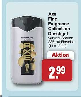 Axe Fine Fragrance Collection Duschgel versch. Sorten 225-ml-Flasche (1 l = 13.29)