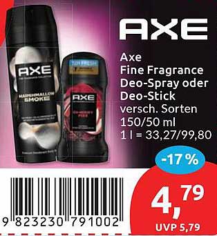Axe Fine Fragrance Deo-Spray oder Deo-Stick versch. Sorten 150/50 ml