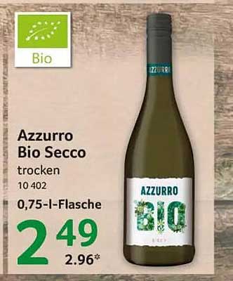 Azzurro Bio Secco trocken 10 402 0,75-l-Flasche