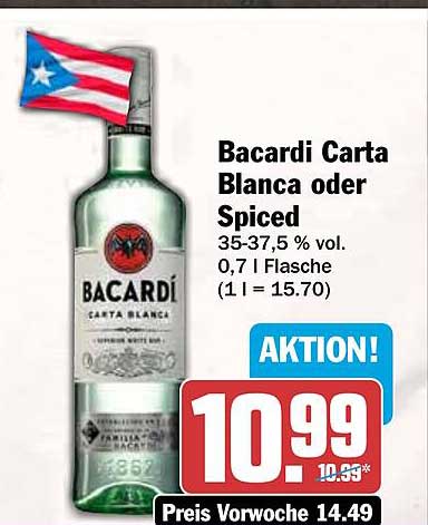 Bacardi Carta Blanca oder Spiced