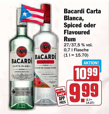 Bacardi Carta Blanca, Spiced oder Flavoured Rum