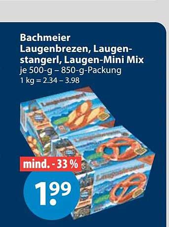 Bachmeier Laugenbrezen, Laugenstangerl, Laugen-Mini Mix je 500-g – 850-g-Packung