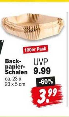Back-papier-Schalen