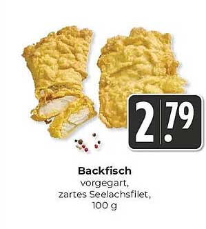 Backfisch vorgegart, zartes Seelachsfilet, 100 g