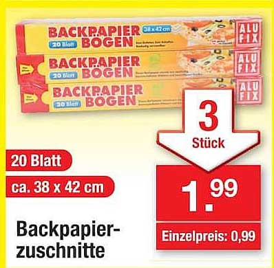 Backpapier-zuschnitte