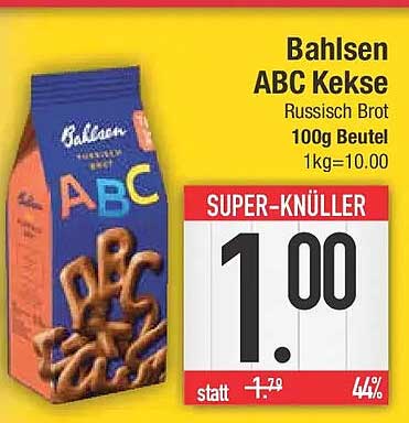 Bahlsen ABC Kekse Russisch Brot 100g Beutel 1kg=10.00
