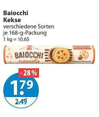 Baiocchi Kekse verschiedene Sorten je 168-g-Packung 1 kg = 10.65
