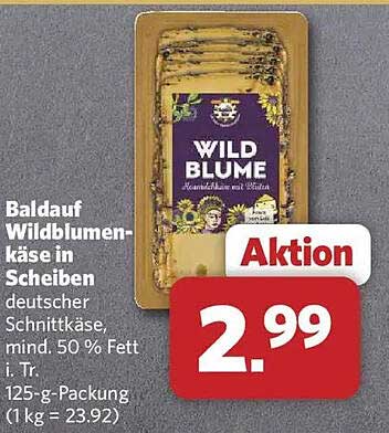Baldauf Wildblumenkäse in Scheiben