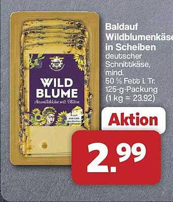 Baldauf Wildblumenkäse in Scheiben