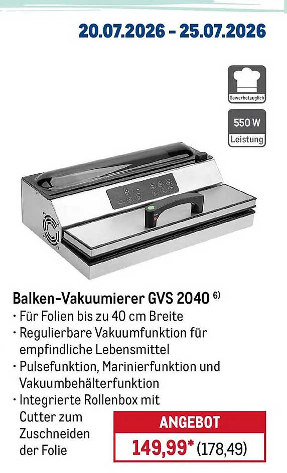 Balken-Vakuumierer GVS 2040