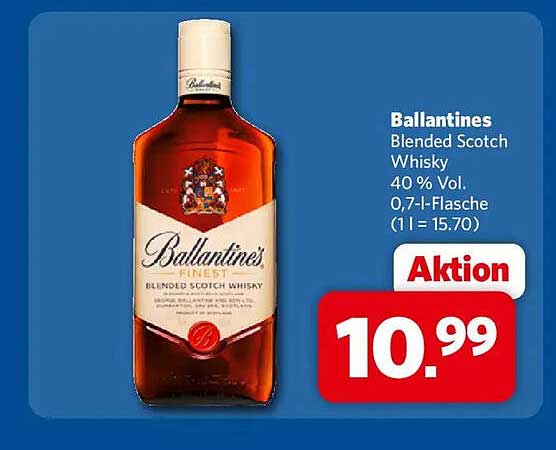 Ballantines Blended Scotch Whisky 40 % Vol. 0,7 l-Flasche (1 l = 15.70)