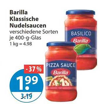 Barilla Klassische Nudelsaucen verschiedene Sorten je 400-g-Glas 1 kg = 4.98