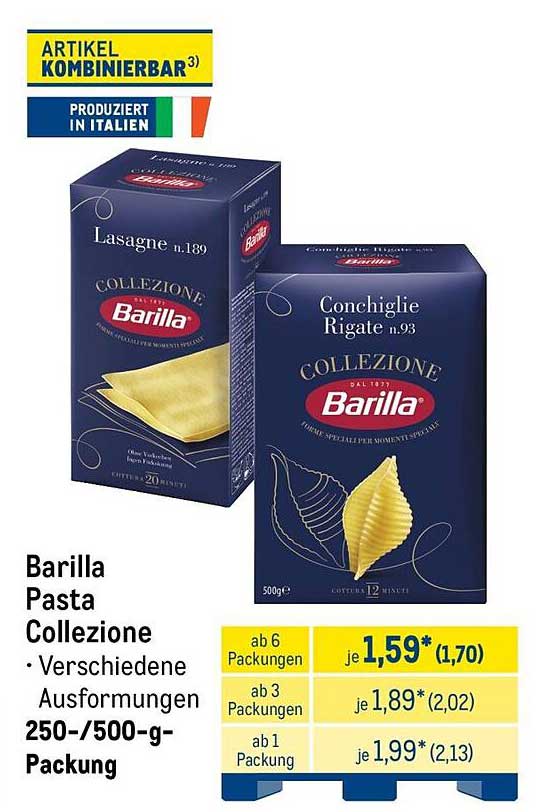 Barilla Pasta Collezione • Verschiedene Ausformungen 250-/500-g-Packung