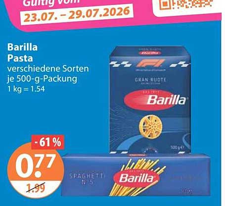 Barilla Pasta verschiedene Sorten je 500-g-Packung 1 kg = 1.54