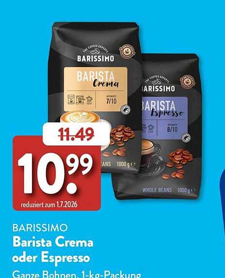 BARISSIMO Barista Crema oder Espresso