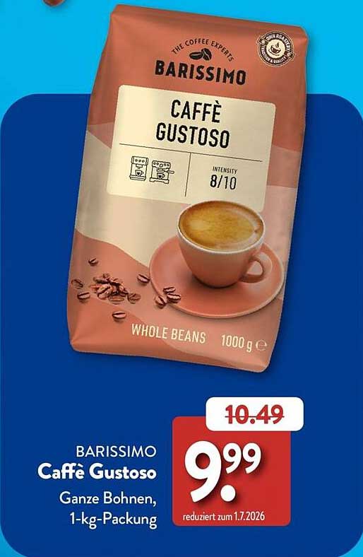 BARISSIMO Caffè Gustoso Ganze Bohnen, 1-kg-Packung