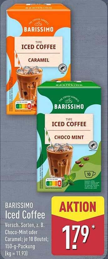 BARISSIMO Iced Coffee Versch. Sorten, z. B. Choco-Mint oder Caramel; je 10 Beutel; 150-g-Packung (kg = 11.93)