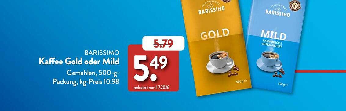 BARISSIMO Kaffee Gold oder Mild