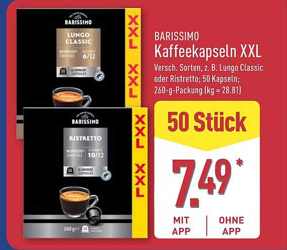 BARISSIMO Kaffeekapseln XXL