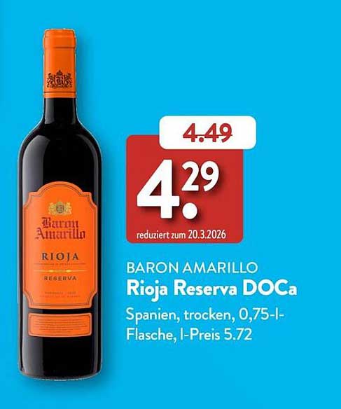 BARON AMARILLO Rioja Reserva DOCa