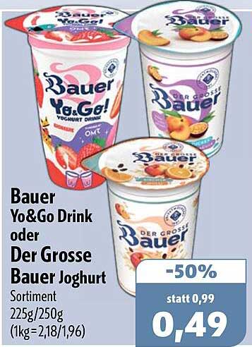 Bauer Yo&Go Drink oder Der Grosse Bauer Joghurt