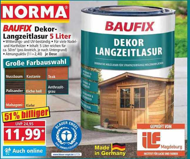 BAUFIX Dekor-Langzeitslasur 5 Liter
