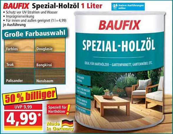 BAUFIX Spezial-Holzöl 1 Liter