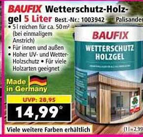BAUFIX Wetterschutz-Holzgel 5 Liter